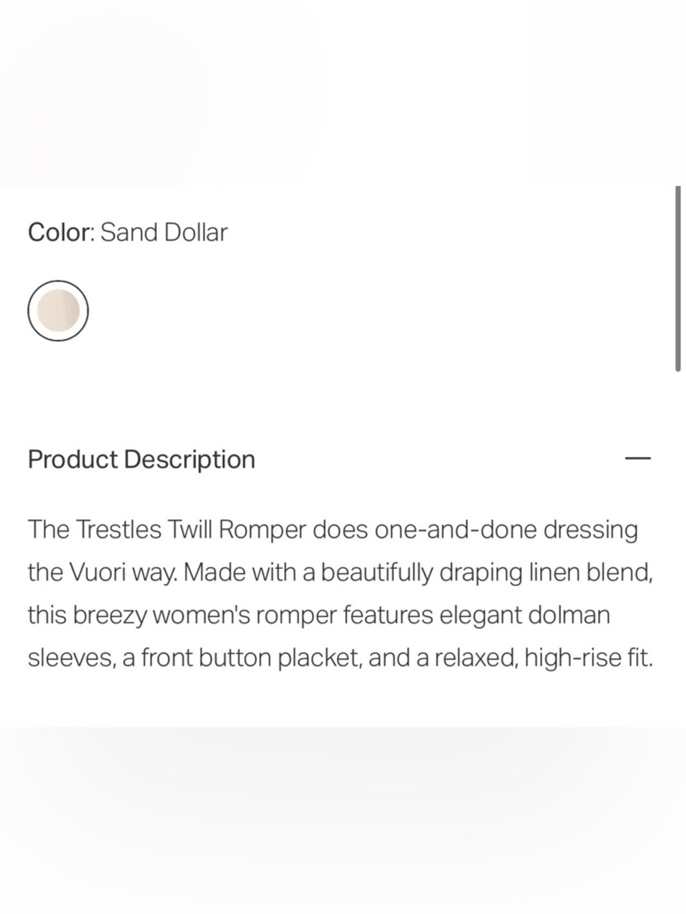 Vuori Tressels Twill Romper - Picture 5 of 12